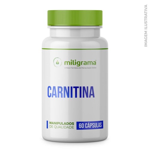 Carnitina 500mg 60 Cápsulas Transforma Gordura em Energia