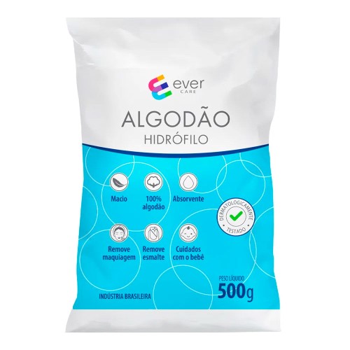 Algodão Hidrófilo Ever Care 500g