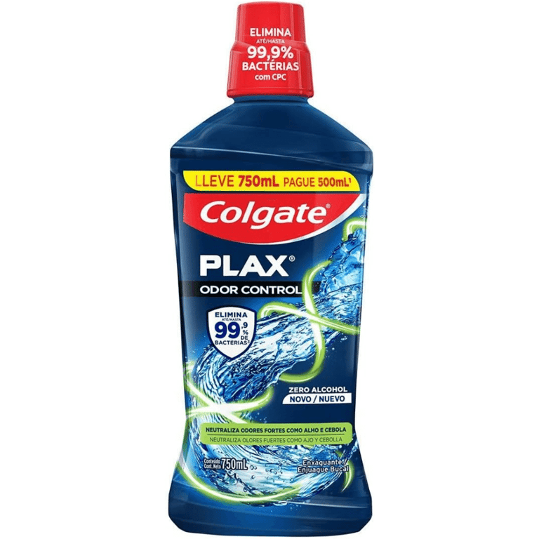 Enxaguatório Bucal Colgate Plax Odor Control Sem Alcool 750ml