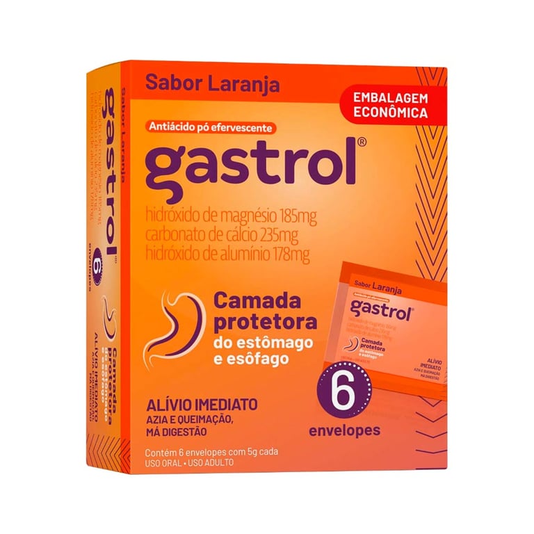 Gastrol Pó Efervescente Laranja 6 Sachês