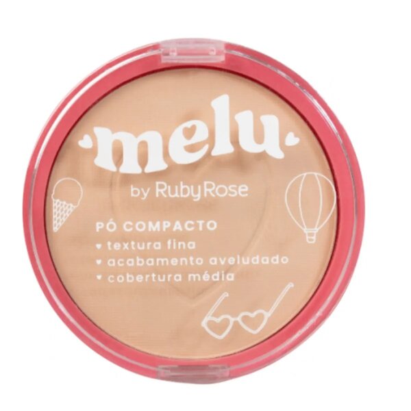 Pó Compacto Facial Ruby Rose Melu Cor RR8531 C10 10g