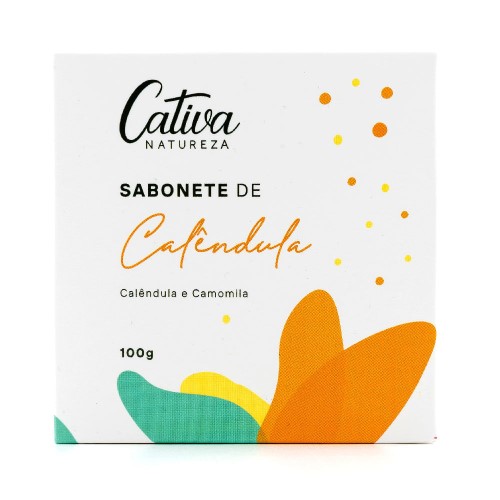 Sabonete em Barra Natural de Calêndula 100g – Cativa Natureza