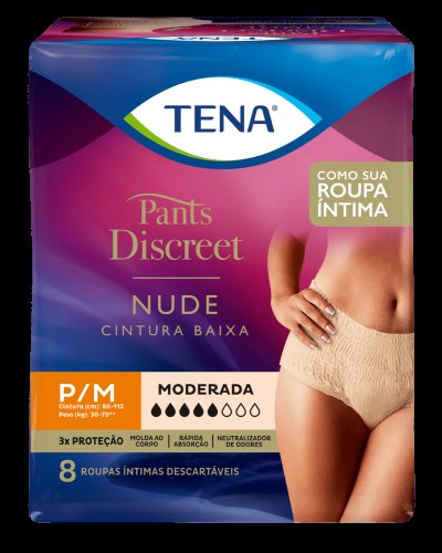 Roupa Íntima Tena Pants Discreet Nude P/M 8 unidades