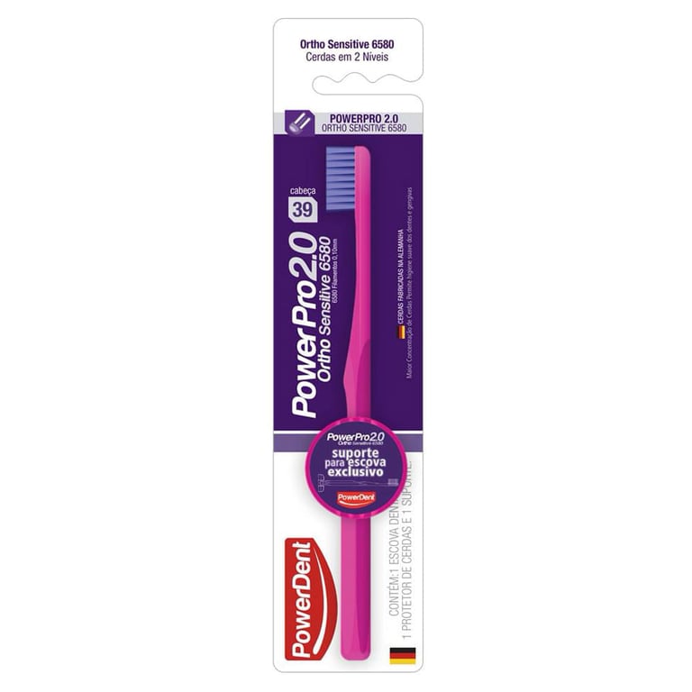 Escova Dental Powerdent Premium Pro Sensitive Ortho ultra macia, sortida com 1 unidade