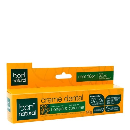 Creme Dental Boni Natural Hortelã e Cúrcuma 90g