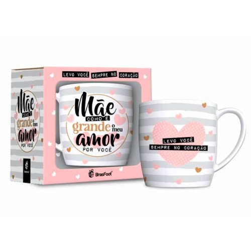 Caneca de Porcelana Brasfoot Urban Mãe Grande Amor 360ml