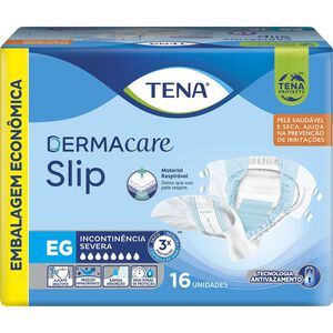 Fralda Geriátrica Tena Slip DermaCare Descartável EG 16 unidades