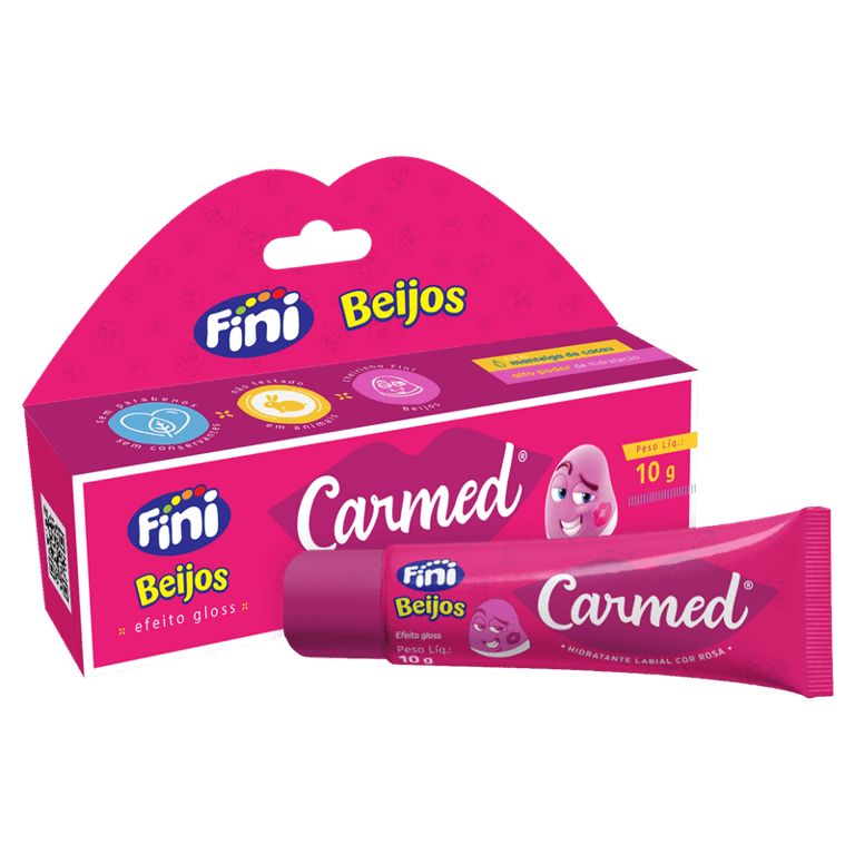 Hidratante Labial Carmed Fini Beijos Cor Rosa 10g