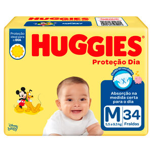 Fralda Huggies Proteção Dia Tamanho M 34 Unidades Descartáveis