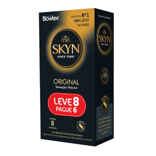 Camisinha Blowtex Skyn Original Sensação Natural com 8 unidades