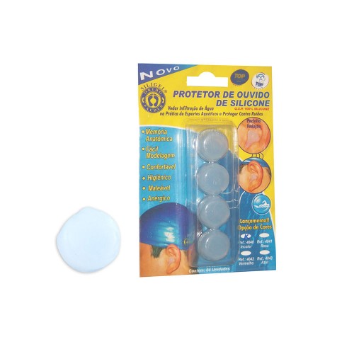 Protetor Silicone Ortho Para Ouvido Dermogel Azul