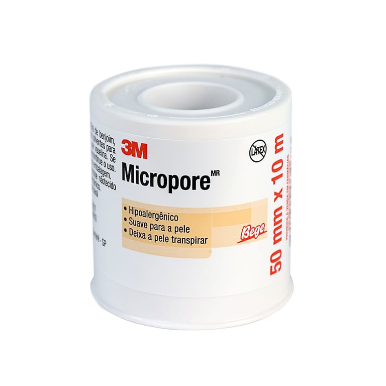 Fita Micropore 3M Hipoalergênica Bege 50mm X 10m