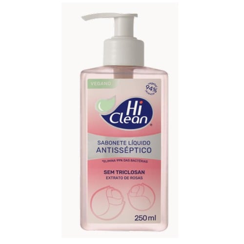 Sabonete Liquido Hi Clean Antisséptico Rosas 250ml