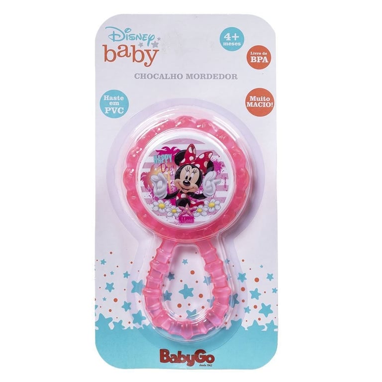 Chocalho Mordedor Babygo Disney Minnie 4+ Meses 1 Unidade