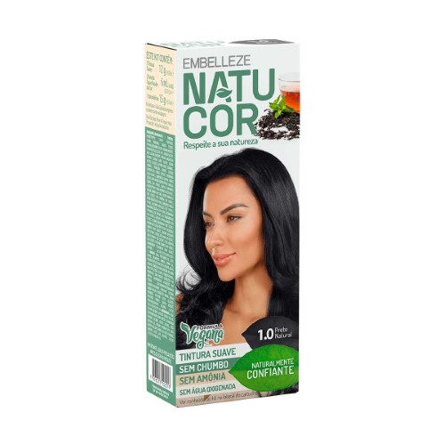 Tintura Suave Natucor 1.0 Preto Natural com 1 Unidade