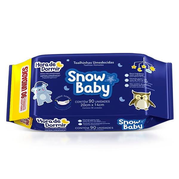 Lenços Umedecidos Snow Baby C/90 Unidades Hora de Dormir