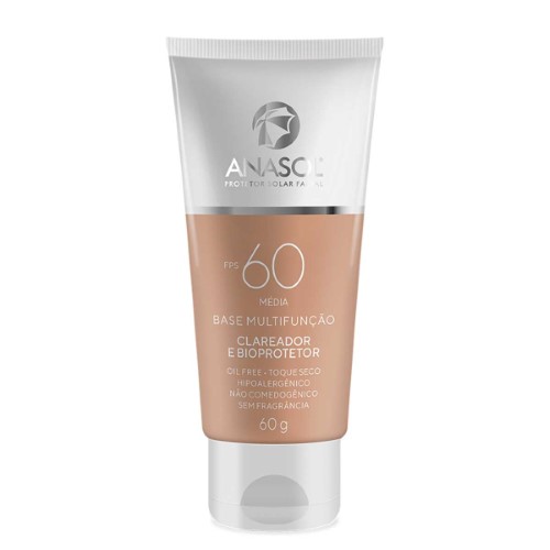 Protetor Solar Base Facial Anasol Multifunção Média FPS 60 com 60g