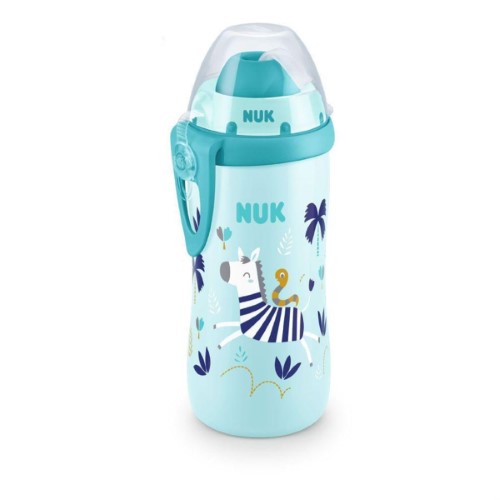 Copo Com Canudo Flexi Cup 300ml Azul Muda de Cor - Nuk