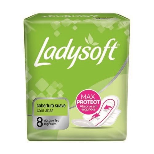 Absorvente Ladysoft Normal Cobertura Suave com Abas 8 Unidades