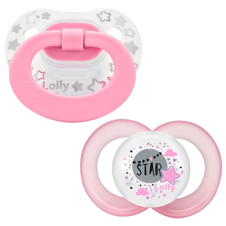 Chupeta Lolly Star Dia E Noite Silicone T2 Feminino