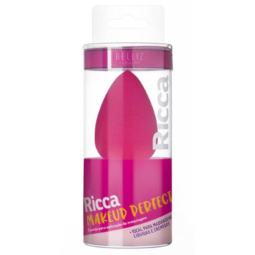 Esponja para Maquiagem Ricca Make Up Perfect Rosa com 1 Unidade