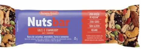 Barra de Castanhas Nutsbar com Goji e Cranberry com 25g