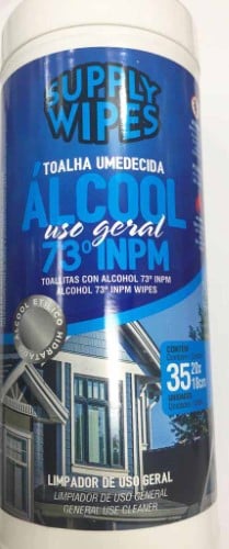 Toalha Umedecida com Álcool 73° Supply Wipes com 35 Unidades