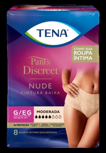 Roupa Íntima Tena Pants Discreet Nude G/EG 8 unidades