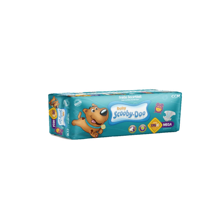 Fralda Scooby-Doo Baby XXG, pacote com 34 unidades