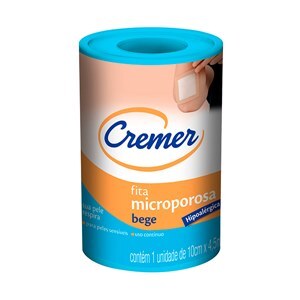 Fita Microporosa Cremer Bege para Peles Sensíveis com 1 rolo de 10cm x 4,5mt