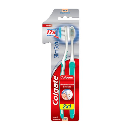 Escova Dental Colgate Slim Soft Macia Cores Sortidas Leve 2 Pague 1