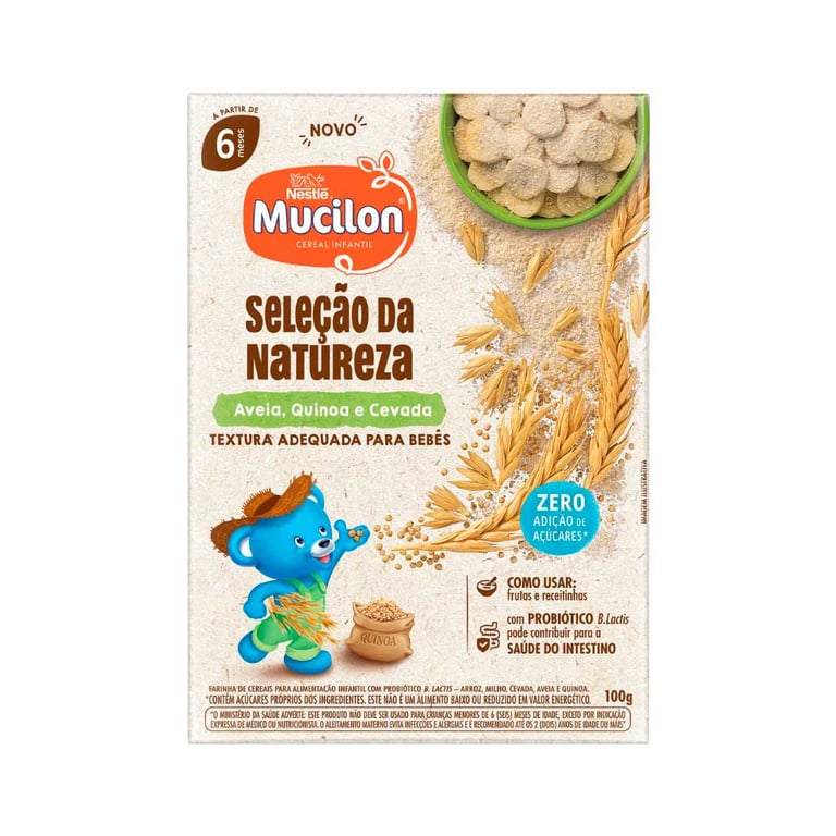 Cereal Infantil Mucilon Aveia, Quinoa e Cevada 100g