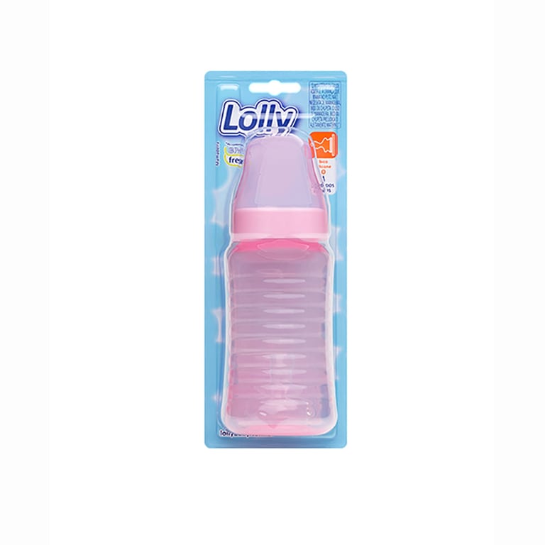 Mamadeira Lolly Big Clean Bico de Silicone Ortodôntico Líquidos Ralos 340ml Rosa com Unidade Ref 10068-01-RS