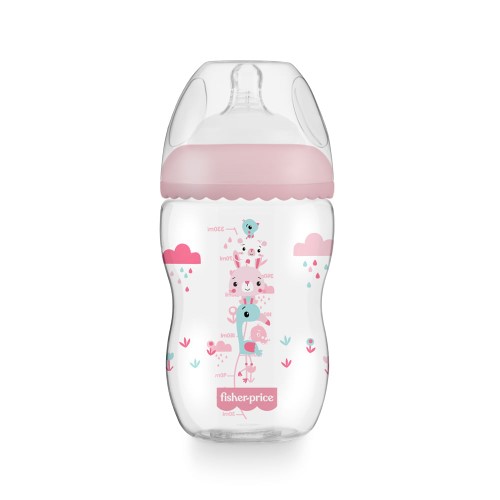 Mamadeira First Moments Rosa Algodão Doce 330ml +4 meses Fisher Price - BB1028