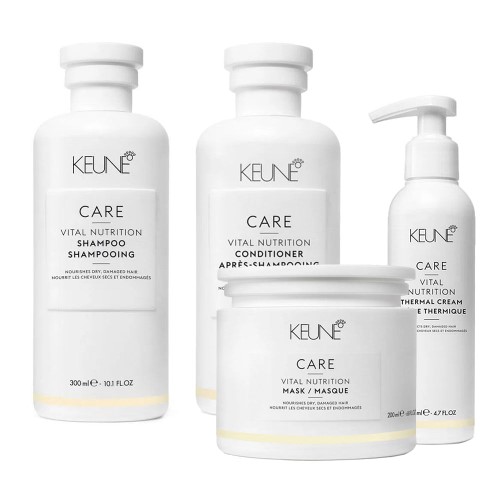 Keune Vital Nutrition Kit - Shampoo + Condicionador + Máscara + Leave-in