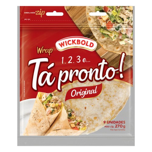 Pão Tortilha Wrap Original Wickbold Tá Pronto! Pouch 270g 9 Unidades