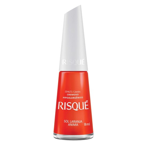 Esmalte Cremoso Risqué Colorido Sol Laranja Anima 8ml