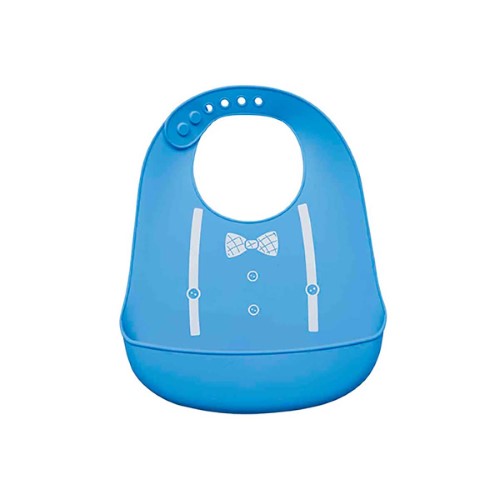 Babador de Silicone com Pega Migalhas Buba Baby Azul com 1 unidade