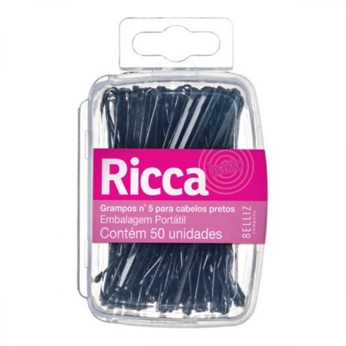 Grampo para cabelo Ricca Preto Número 5