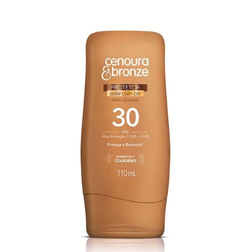 Protetor Solar Cenoura & Bronze com Cor Efeito Dourado FPS 30 110ml