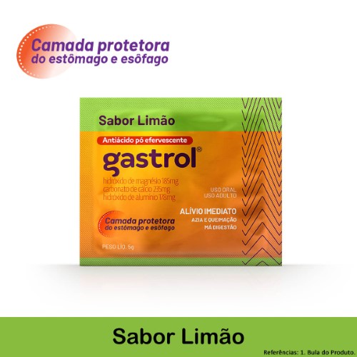 Gastrol Pó Efervescente Limão sachê com 5g