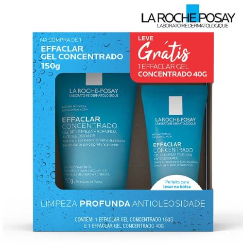 Gel Facial La Roche Posay Effaclar Concentrado Limpeza Profunda 150g + Gel Facial La Roche Posay Effaclar Concentrado Limpeza Profunda 40g