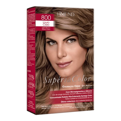 Tonalizante Creme Amend Supéria Color Sem Amônia 800 Louro Claro com 1 Unidade