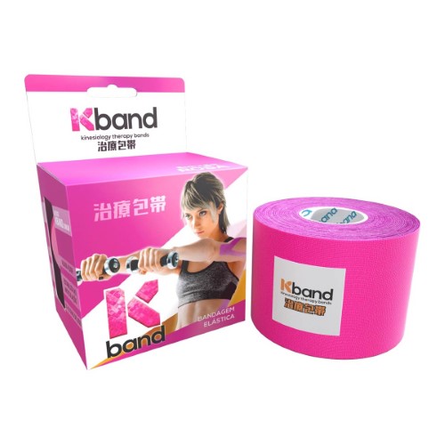 Bandagem Elástica Adesiva Kband Rosa 5cm x 5m