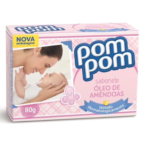 Sabonete Em Barra Pom Pom Infantil Óleo De Amêndoas 70g