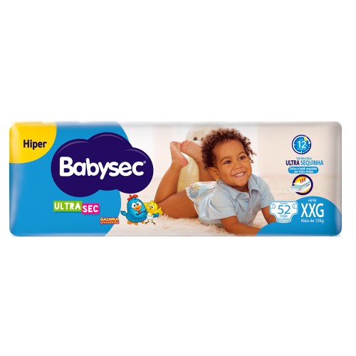 Fralda Babysec Ultrasec Hiper Galinha Pintadinha XXG - 52 Unidades