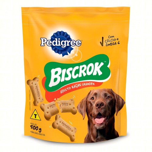 Biscoito para Cães Pedigree Biscrok Pouch Raças Grandes 500g