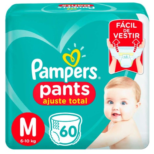 Fralda Pampers Pants Ajuste Total M - 60 Unidades