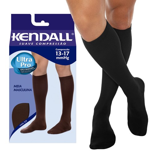 Meia Kendal 13-17 - 3/4 Masculina G Preto Com Ponteira