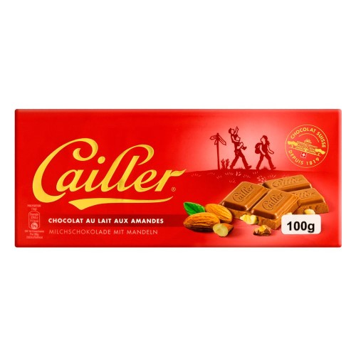 Chocolate Cailler Suíço ao Leite Cacau com Amêndoas 100g